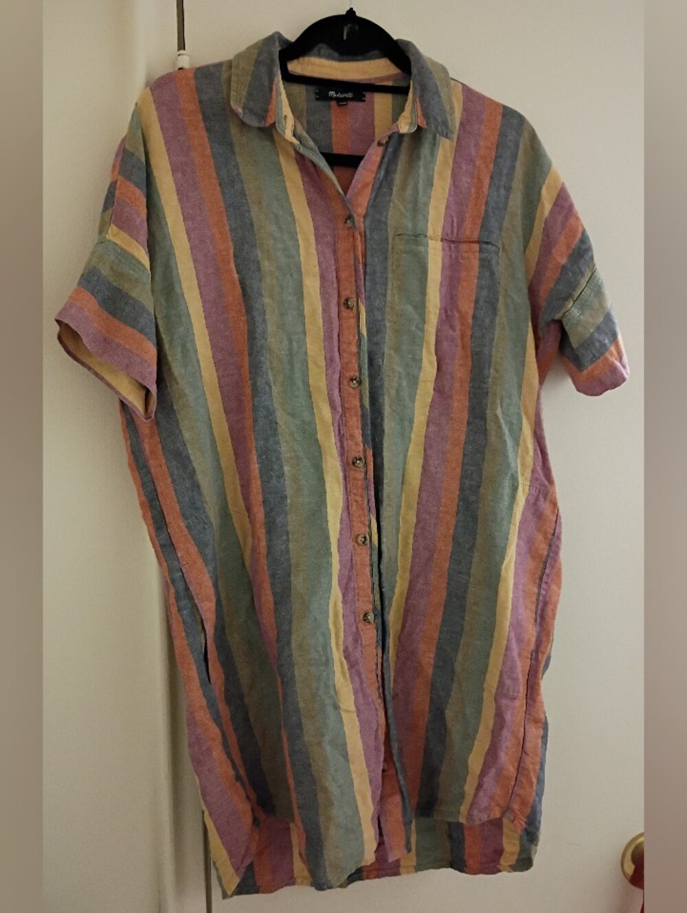 Madewell Men's Striped Short-Sleeve Button-Down Shirt Medium